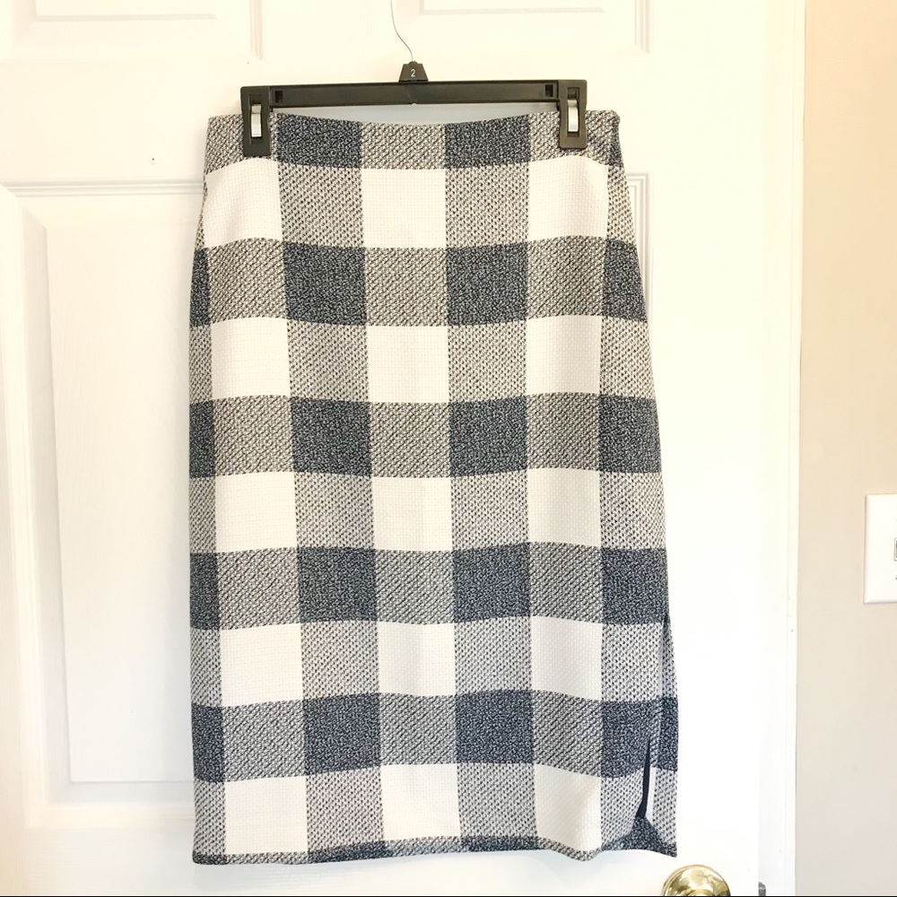 White and Blue Gingham Skirt